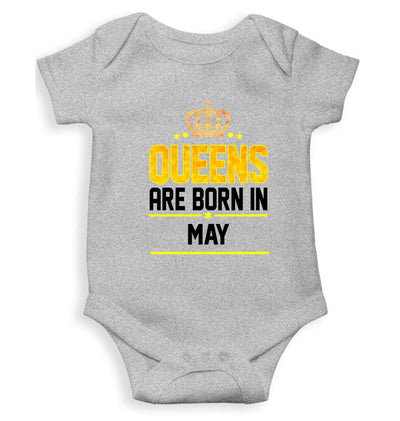 Queens Are Born In May Rompers for Baby Girl- FunkyTeesClub