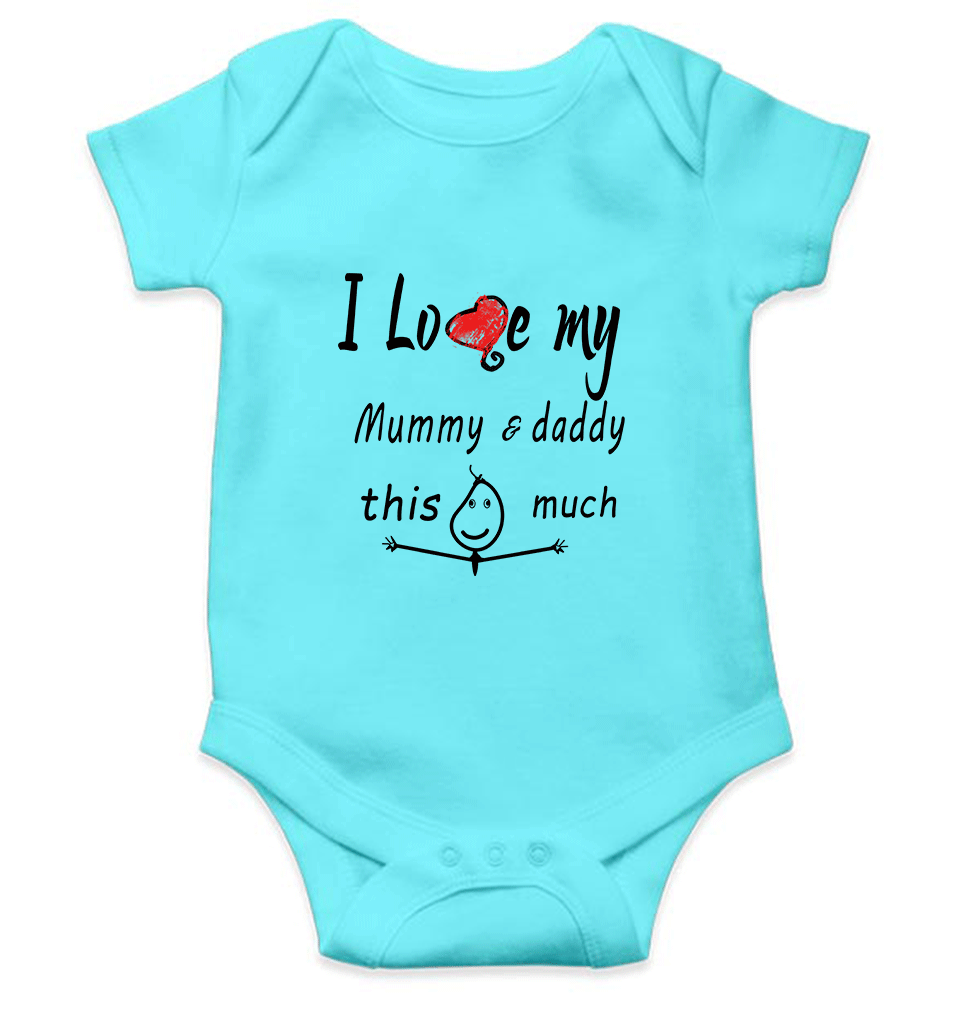 I Love My Mummy Daddy Rompers for Baby Girl- FunkyTeesClub