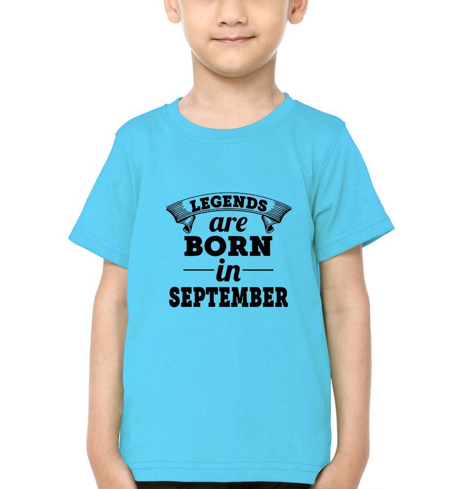 Legends are Born in September Half Sleeves T-Shirt for Boy-FunkyTeesClub