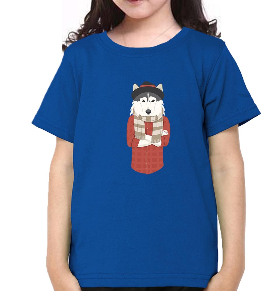 Hipster Wolf Half Sleeves T-Shirt For Girls -FunkyTeesClub