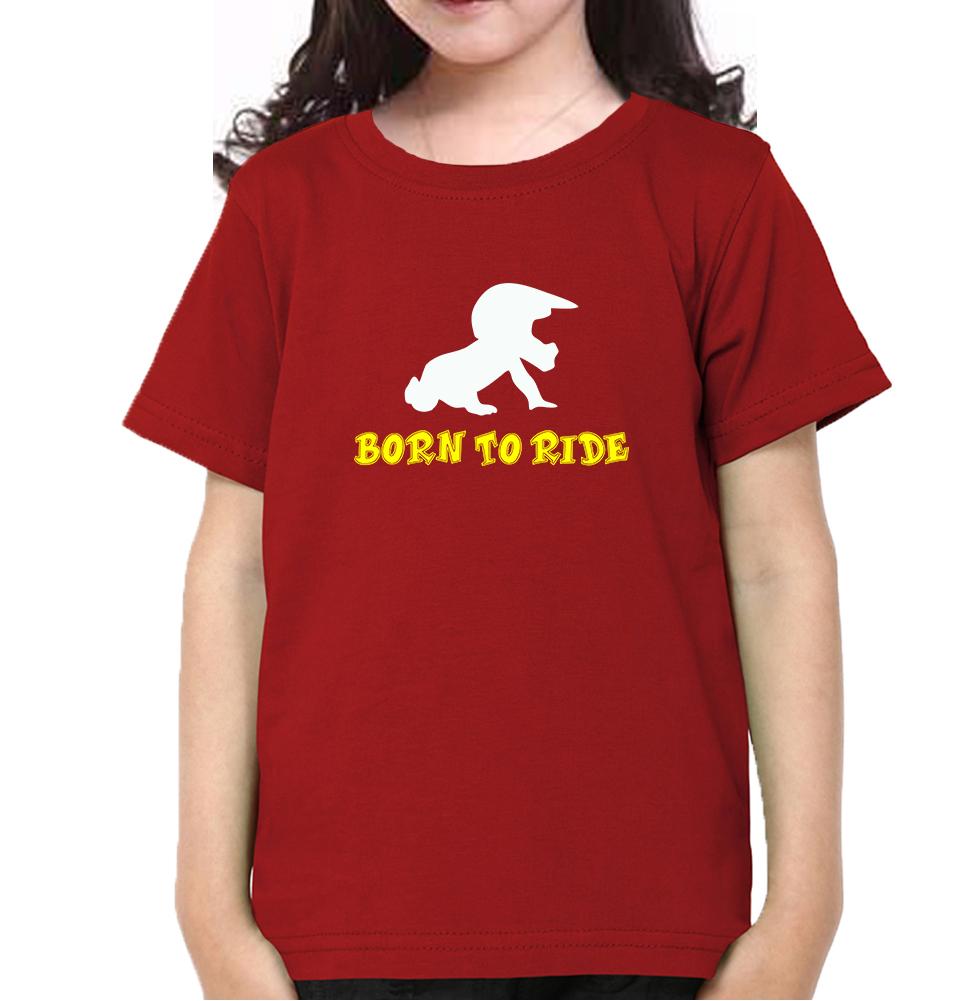 Born To Ride Half Sleeves T-Shirt For Girls -FunkyTeesClub