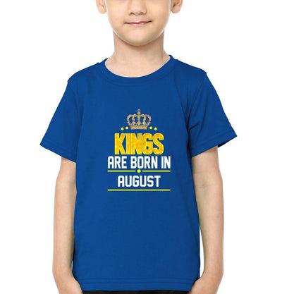 Kings Are Born In August Half Sleeves T-Shirt for Boy-FunkyTeesClub