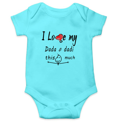 I Love Dada Dadi Rompers for Baby Boy- FunkyTeesClub