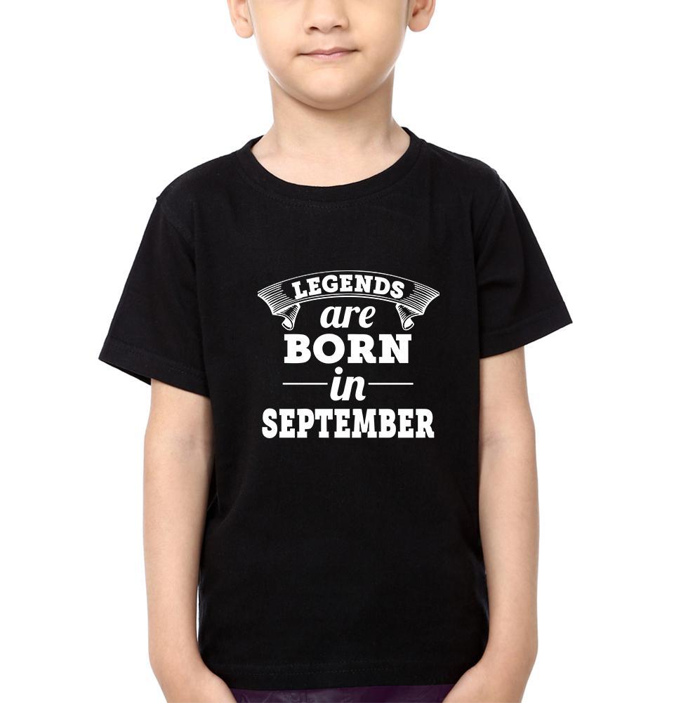 Legends are born in September Half Sleeves T-Shirt for Boy-FunkyTeesClub