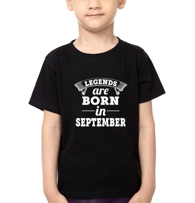 Legends are born in September Half Sleeves T-Shirt for Boy-FunkyTeesClub
