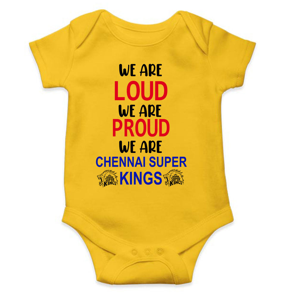 IPL We Are Loud CSK Chennai Super Kings Rompers for Baby Girl- FunkyTeesClub