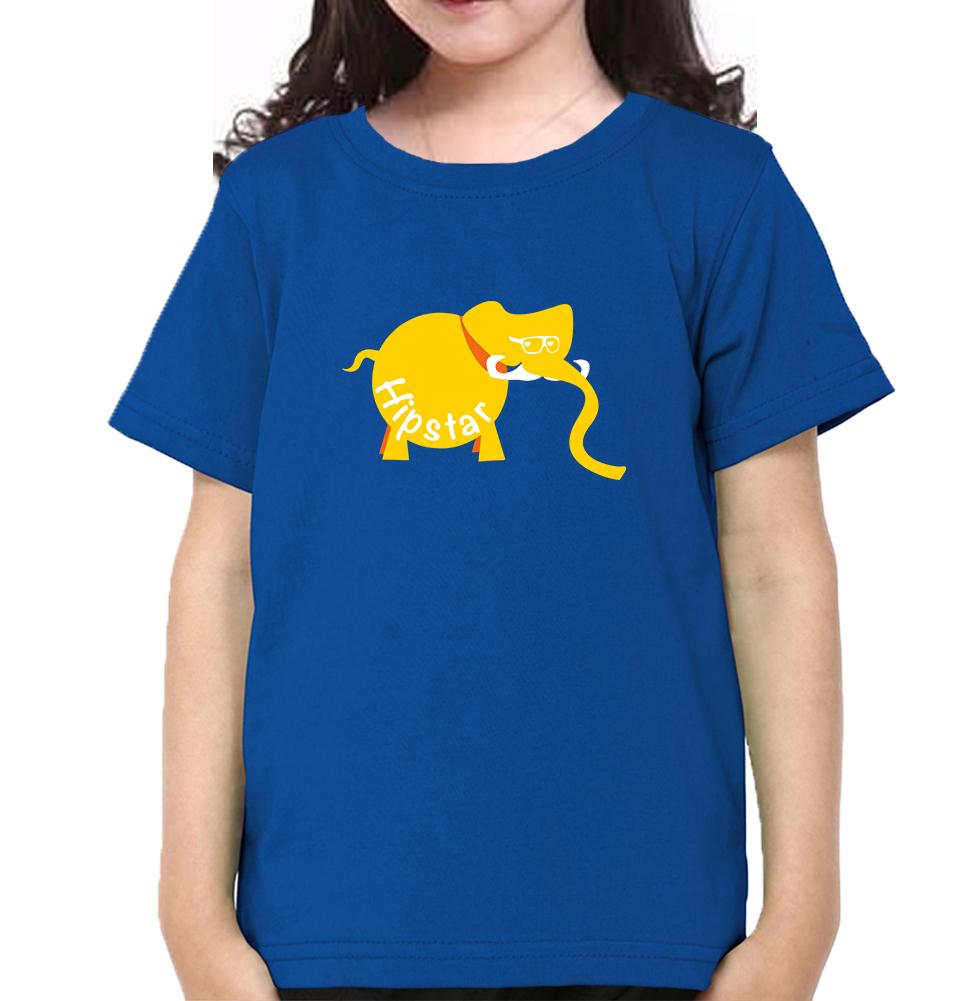 Hipster Elephant Half Sleeves T-Shirt For Girls -FunkyTeesClub