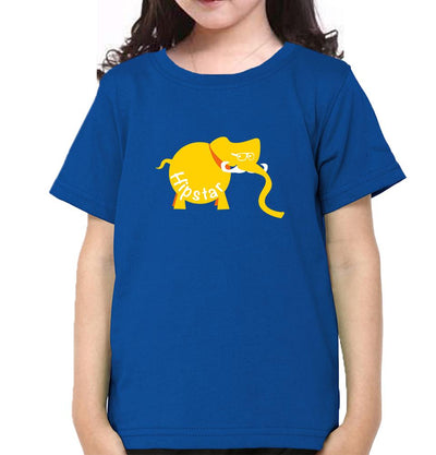 Hipster Elephant Half Sleeves T-Shirt For Girls -FunkyTeesClub