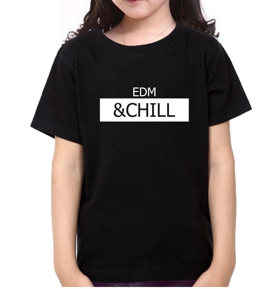 EDM & CHILL Half Sleeves T-Shirt For Girls -FunkyTeesClub