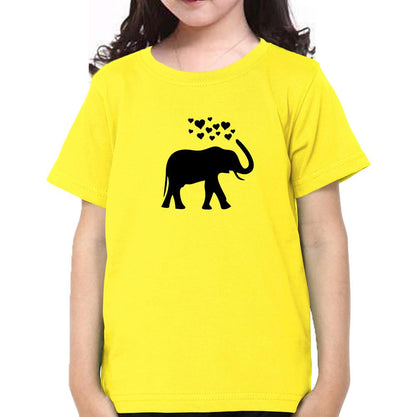 Elephant Hearts Half Sleeves T-Shirt For Girls -FunkyTeesClub