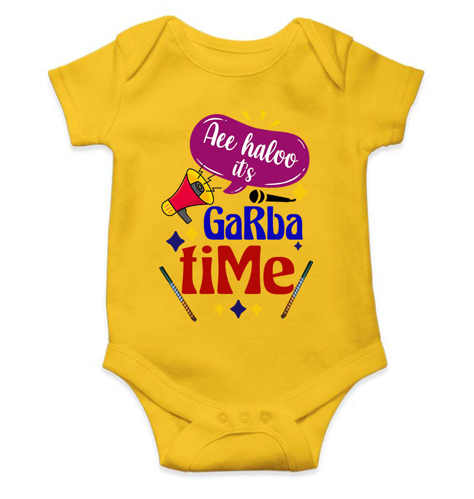 Ae Haloo Its Garba Time Navratri Rompers for Baby Girl- FunkyTeesClub