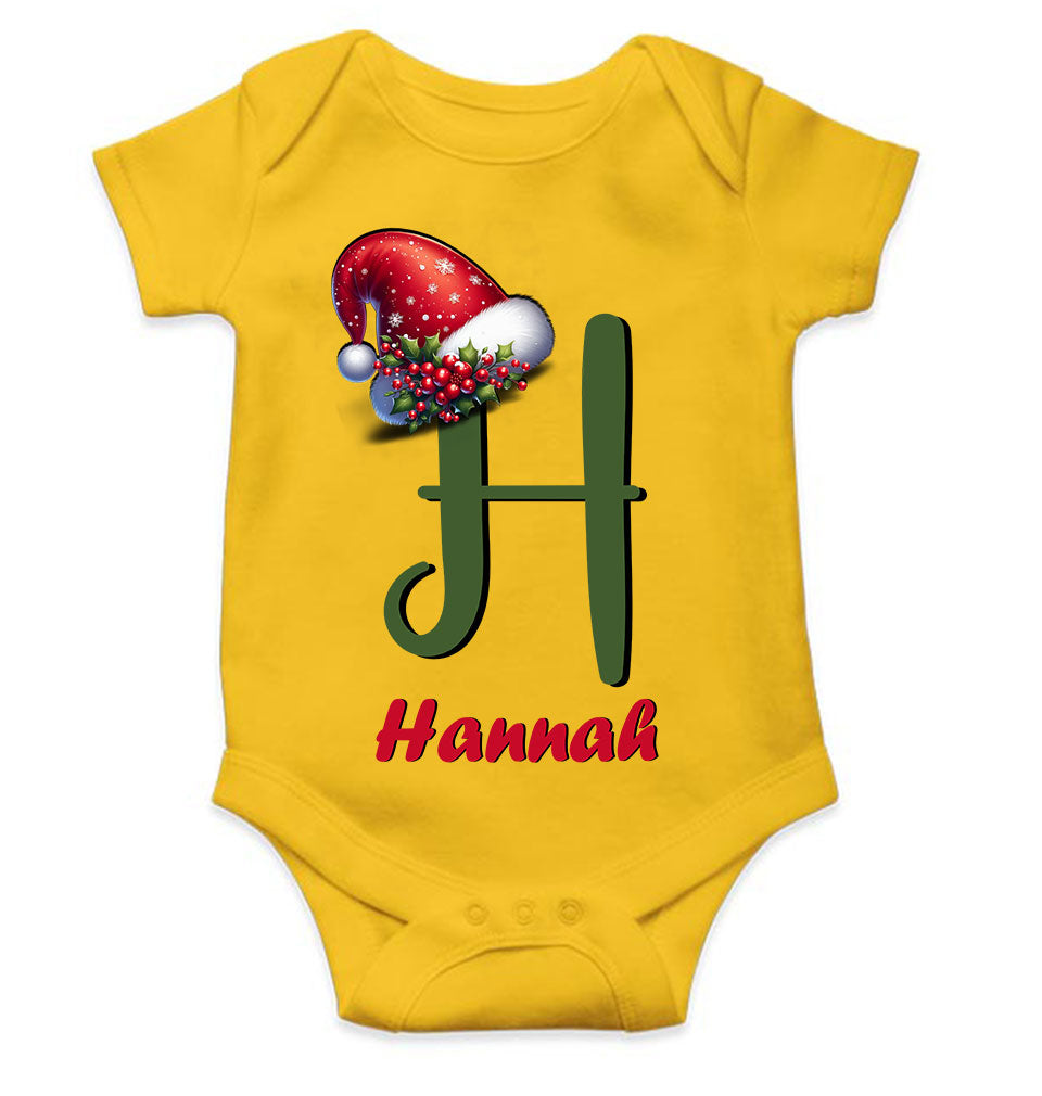 Custom Name Christmas Rompers for Baby Girl- FunkyTeesClub