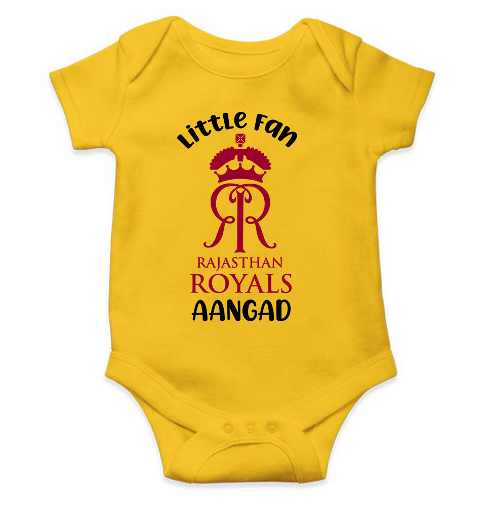 Custom Name IPL RR Rajasthan Royals Little Fan Rompers for Baby Boy- FunkyTeesClub