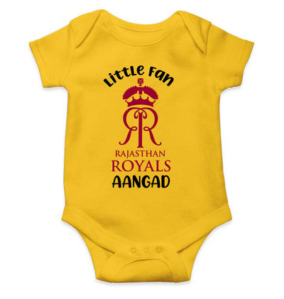 Custom Name IPL RR Rajasthan Royals Little Fan Rompers for Baby Boy- FunkyTeesClub