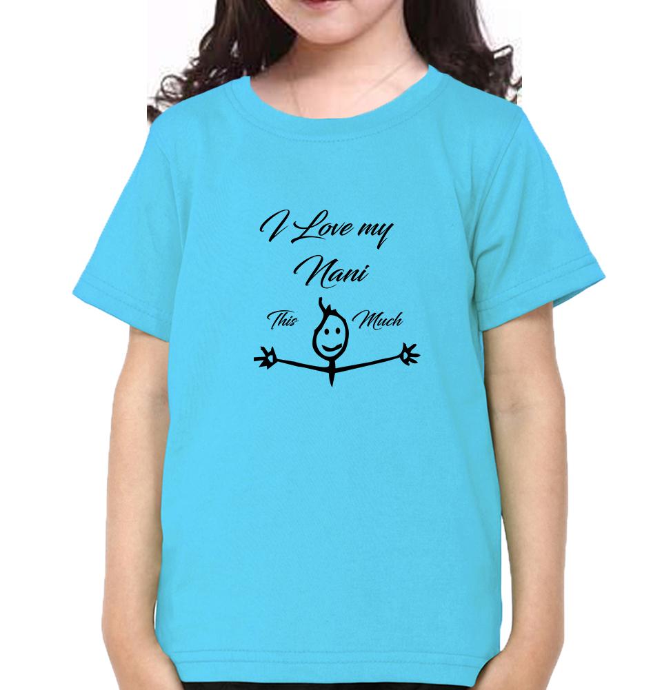 I Love my Nani Half Sleeves T-Shirt For Girls -FunkyTeesClub