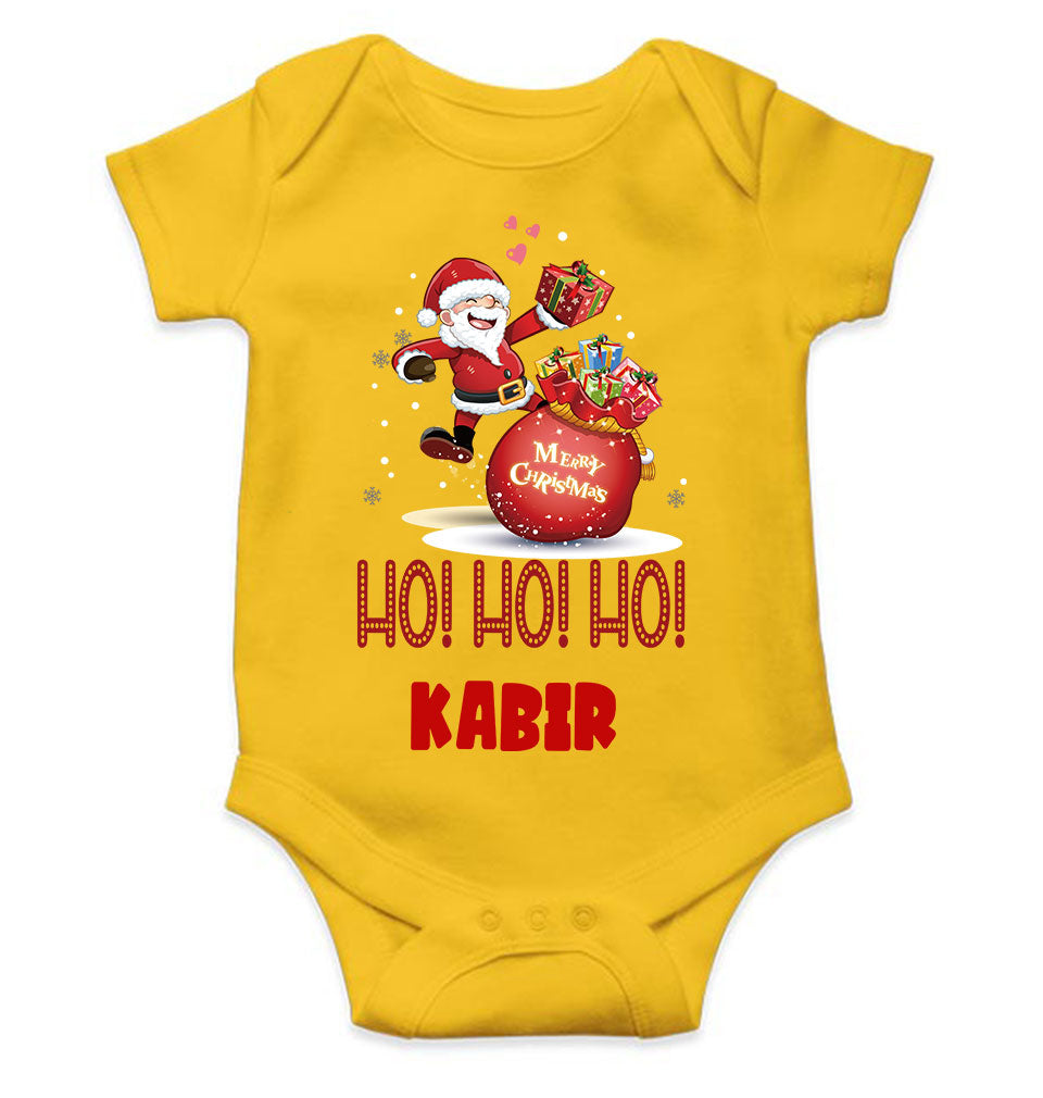 Customized Name Ho! Ho! Ho! Christmas Rompers for Baby Boy- FunkyTeesClub