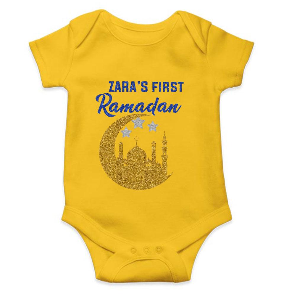 First Ramadan Custom Name Eid Rompers for Baby Girl- FunkyTeesClub