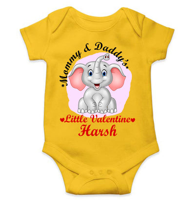 Custom Name Mommy And Daddys Little Valentine Rompers for Baby Boy- FunkyTeesClub