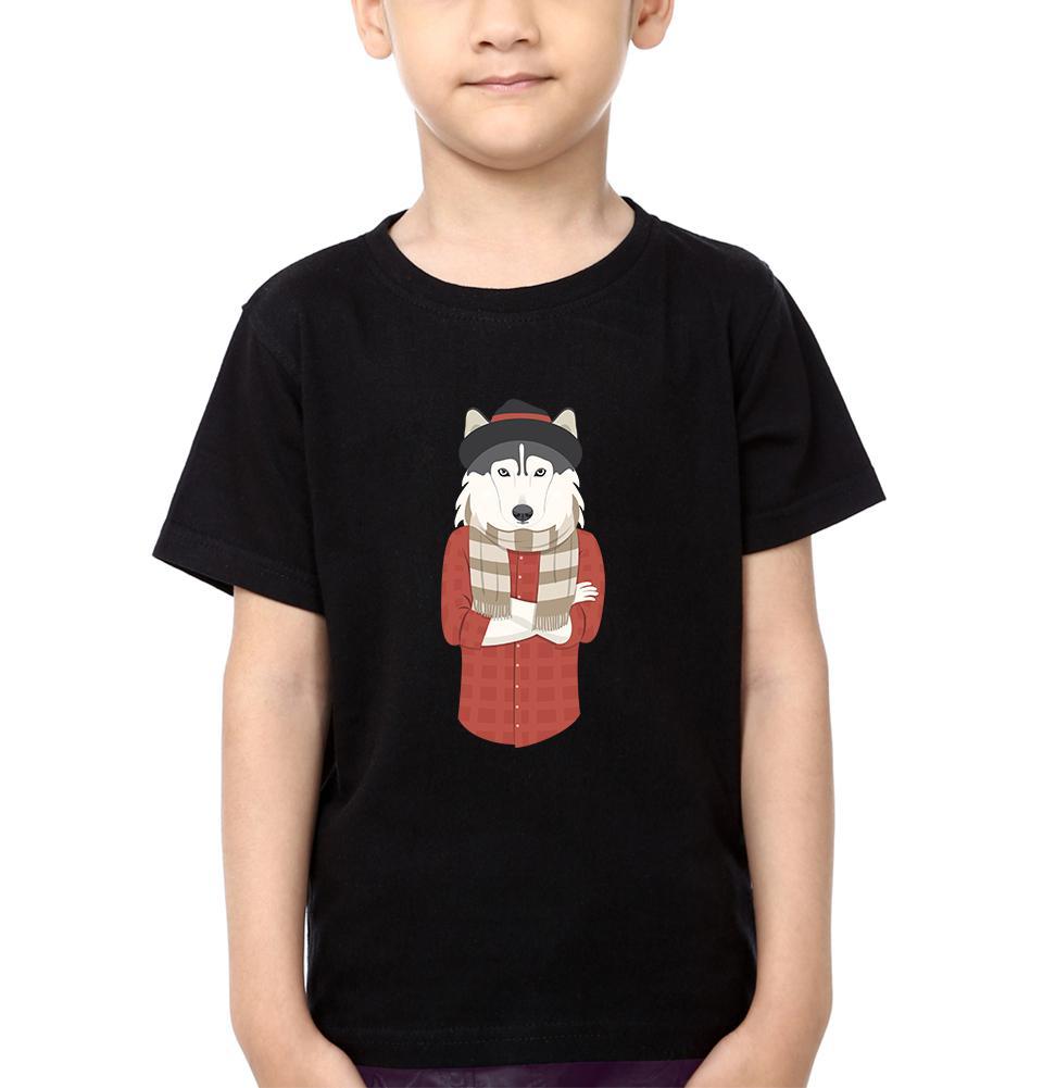 Hipster Wolf Half Sleeves T-Shirt for Boy-FunkyTeesClub