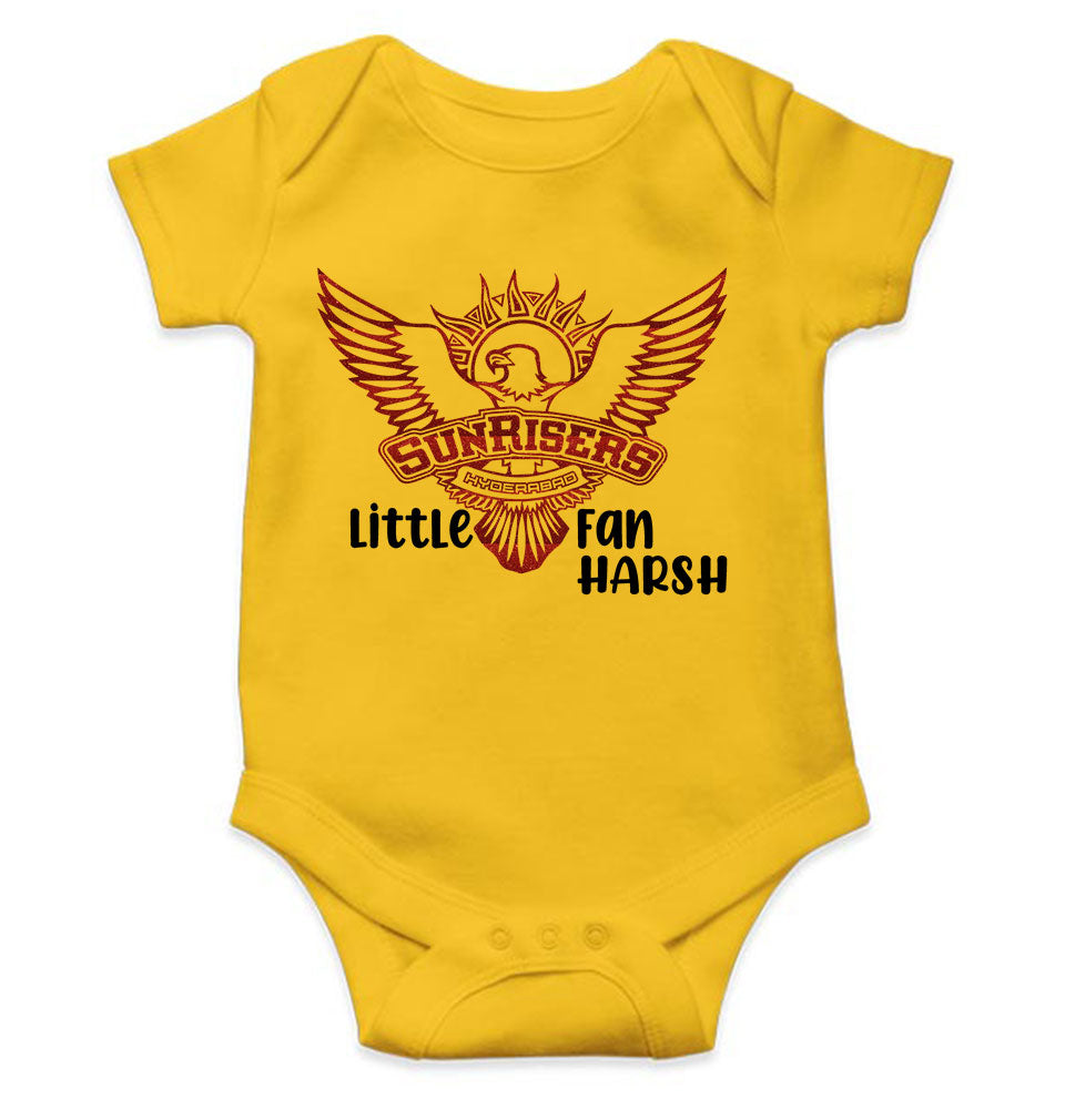 Custom Name IPL SRH Sunrisers Little Fan Rompers for Baby Boy- FunkyTeesClub