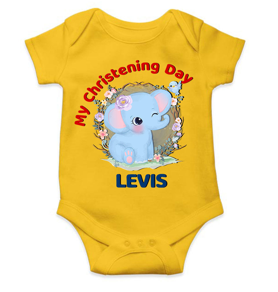 Custom Name Christening Day Baptism Rompers for Baby Boy- FunkyTeesClub