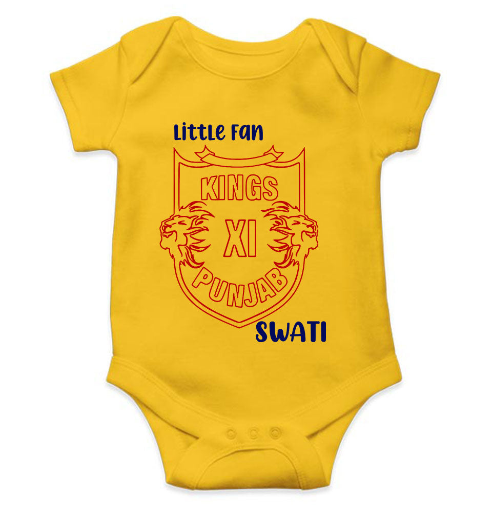 Custom Name IPL PBKS Punjab Super Kings Little Fan Rompers for Baby Girl- FunkyTeesClub