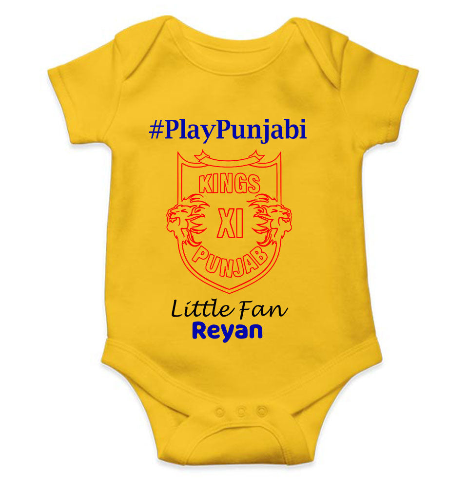 Custom Name IPL PBKS Punjab Kings PlayPunjabi Kings Eleven Punjab Rompers for Baby Boy- FunkyTeesClub