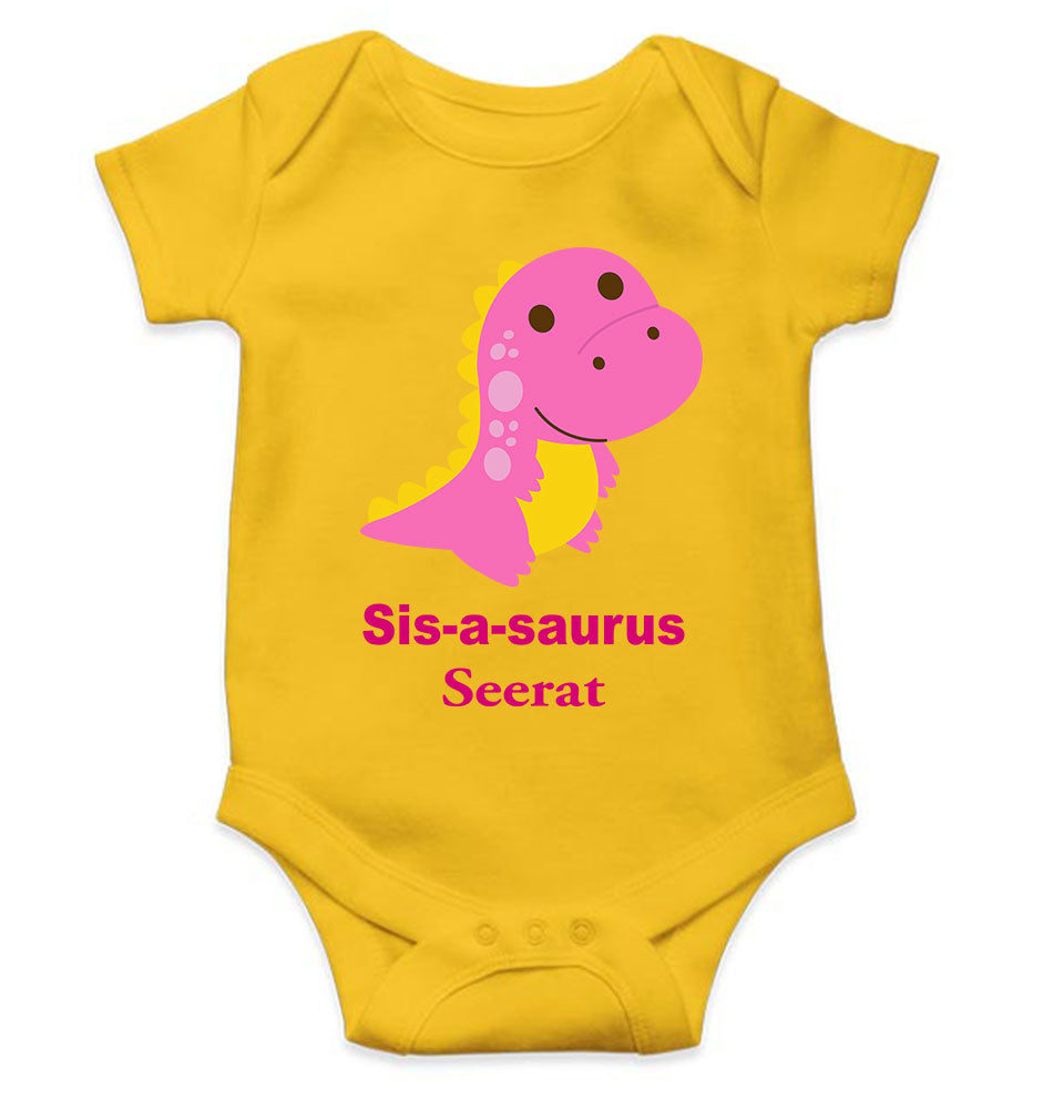 Custom Name Sis A Sauras Rakhi Rompers for Baby Girl- FunkyTeesClub