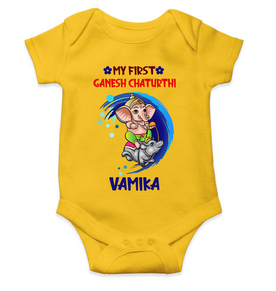 My First Ganesh Chaturthi Rompers for Baby Girl- FunkyTeesClub