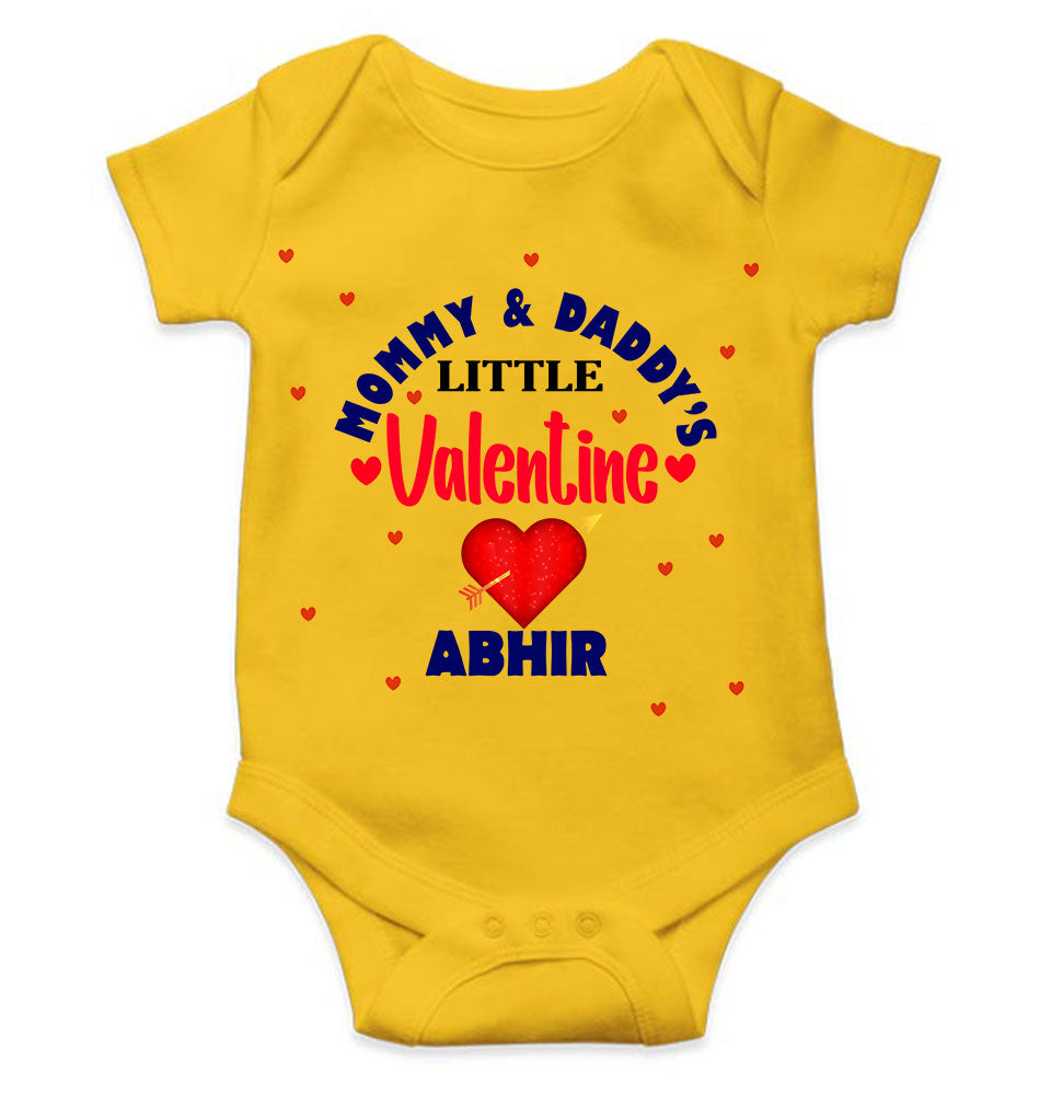 Custom Name Mommys And Daddys Little Valentine Rompers for Baby Boy- FunkyTeesClub