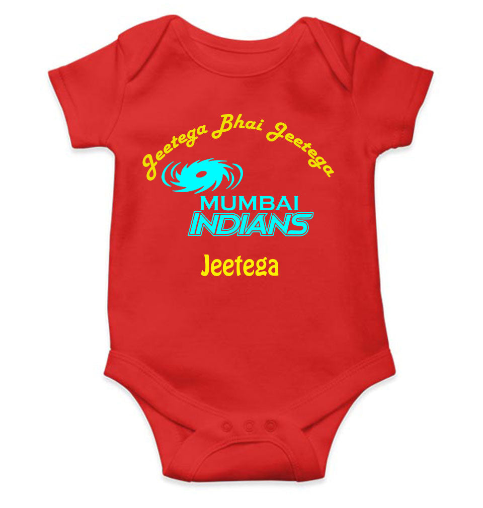 IPL Mumbai Indians Jeetega Bhai Jeetega MI Jeetega Rompers for Baby Girl- FunkyTeesClub