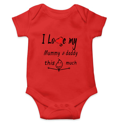 I Love My Mummy Daddy Rompers for Baby Boy- FunkyTeesClub
