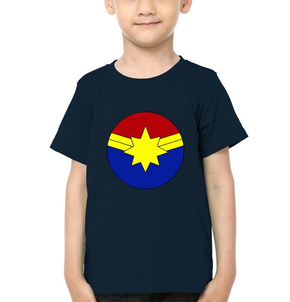 Captain Marvel Logo Half Sleeves T-Shirt for Boy-FunkyTeesClub