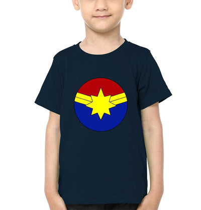 Captain Marvel Logo Half Sleeves T-Shirt for Boy-FunkyTeesClub