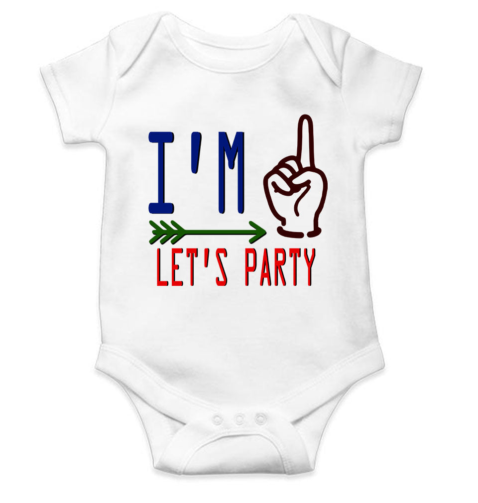 One Lets Party First Birthday Rompers for Baby Boy- FunkyTeesClub