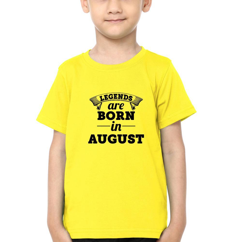 Legends are Born in August Half Sleeves T-Shirt for Boy-FunkyTeesClub