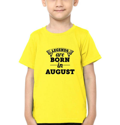 Legends are Born in August Half Sleeves T-Shirt for Boy-FunkyTeesClub