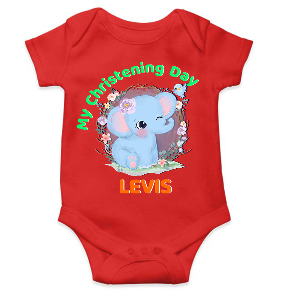 Custom Name Christening Day Baptism Rompers for Baby Boy- FunkyTeesClub