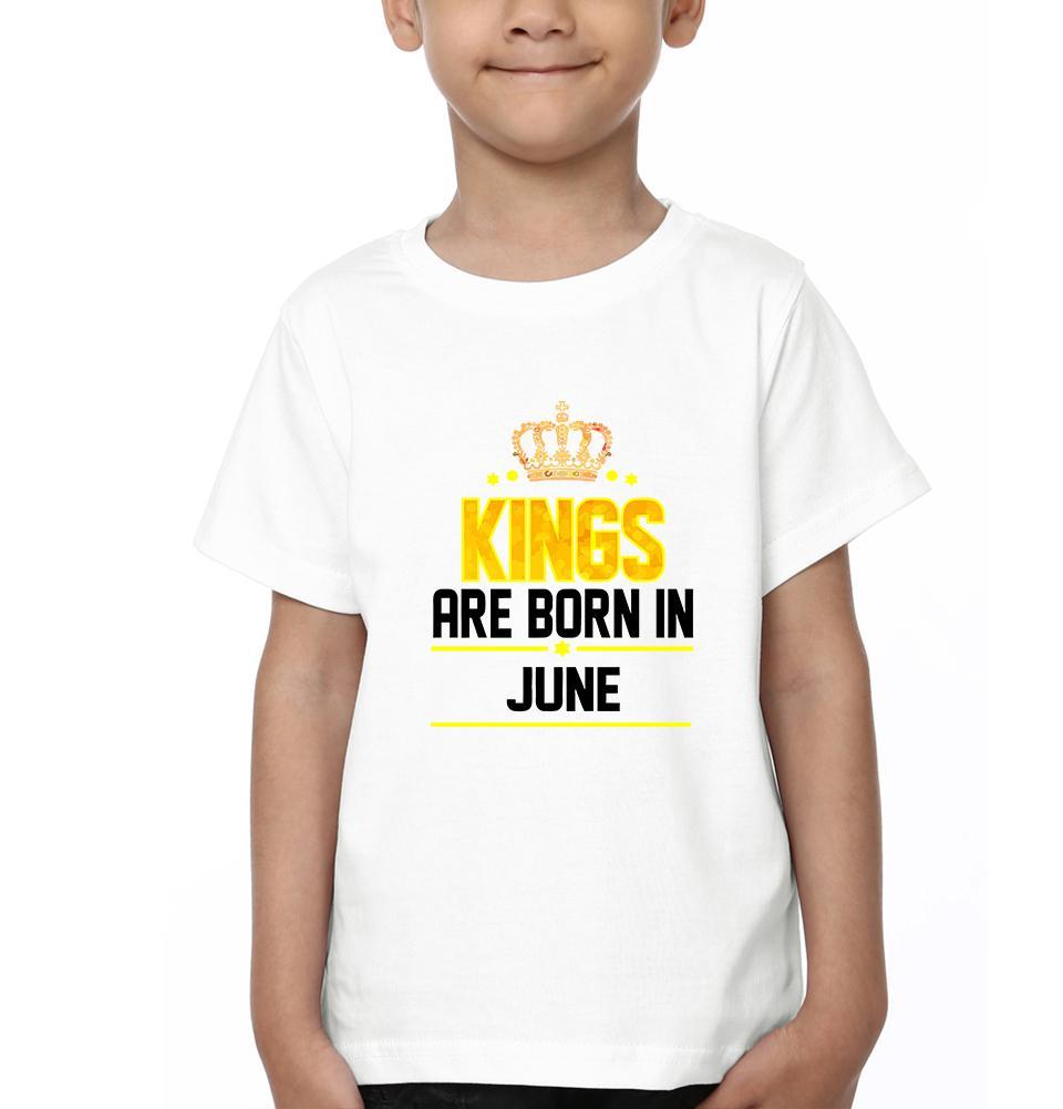 Kings Are Born In June Half Sleeves T-Shirt for Boy-FunkyTeesClub