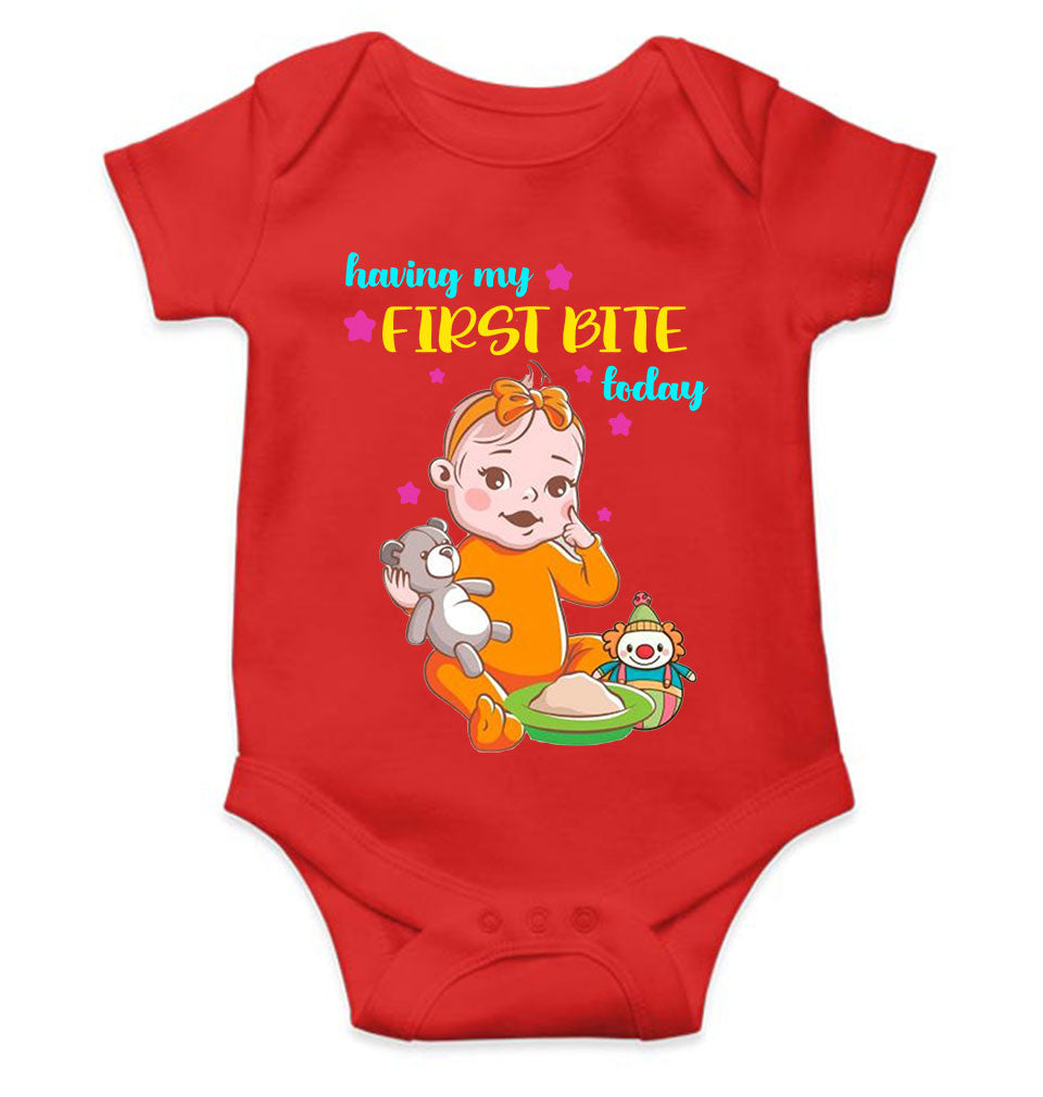 First Bites Baby Food Rompers for Baby Boy- FunkyTeesClub