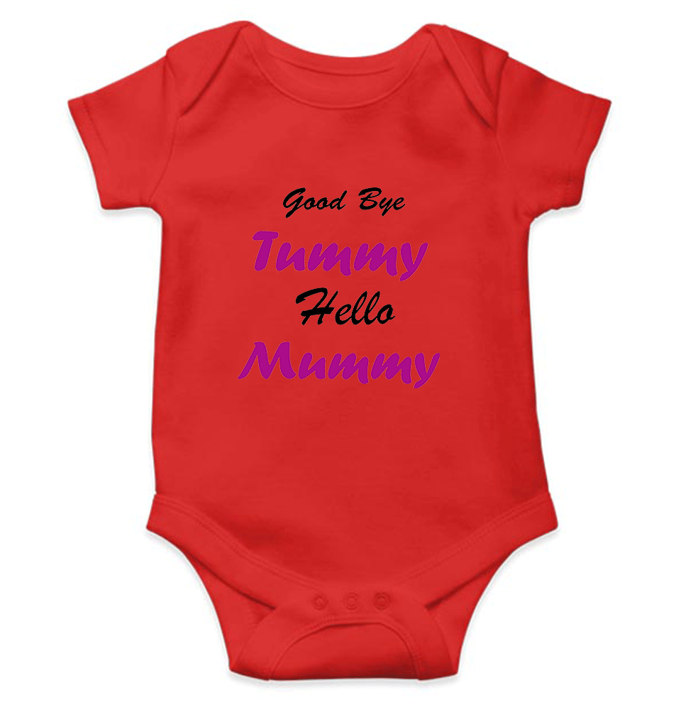 Good Bye Tummy Hello Mummy Rompers for Baby Girl- FunkyTeesClub