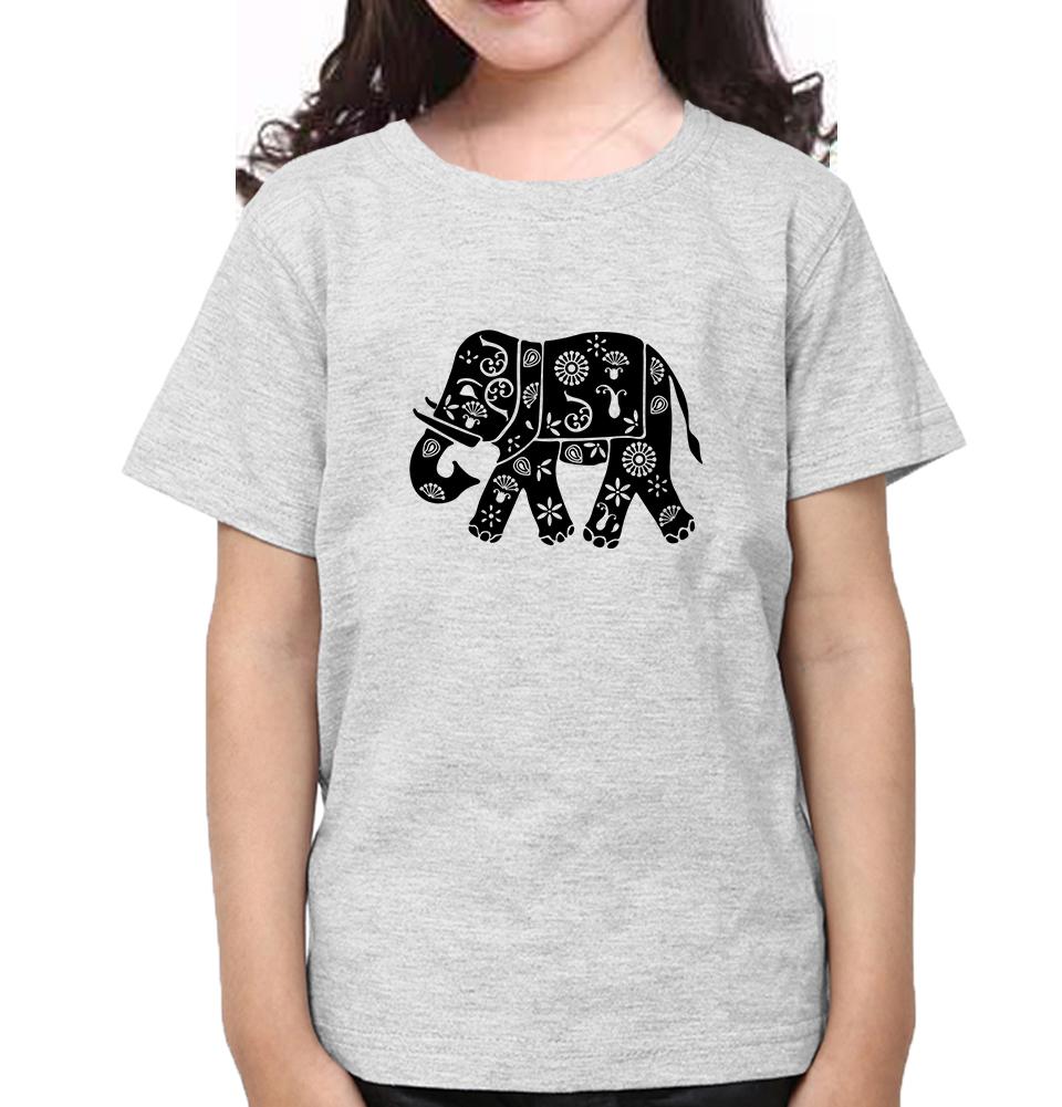 Elephant Half Sleeves T-Shirt For Girls -FunkyTeesClub