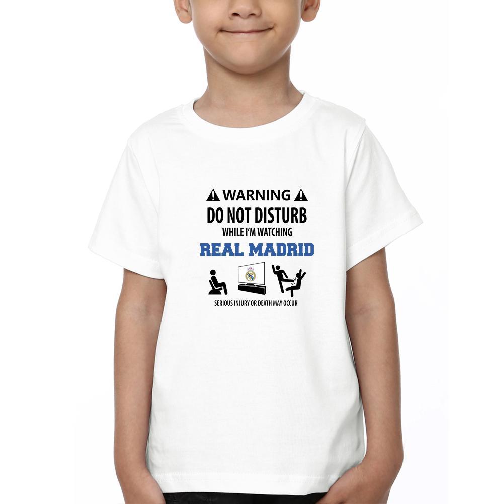 Warning Real Madrid Half Sleeves T-Shirt for Boy-FunkyTeesClub