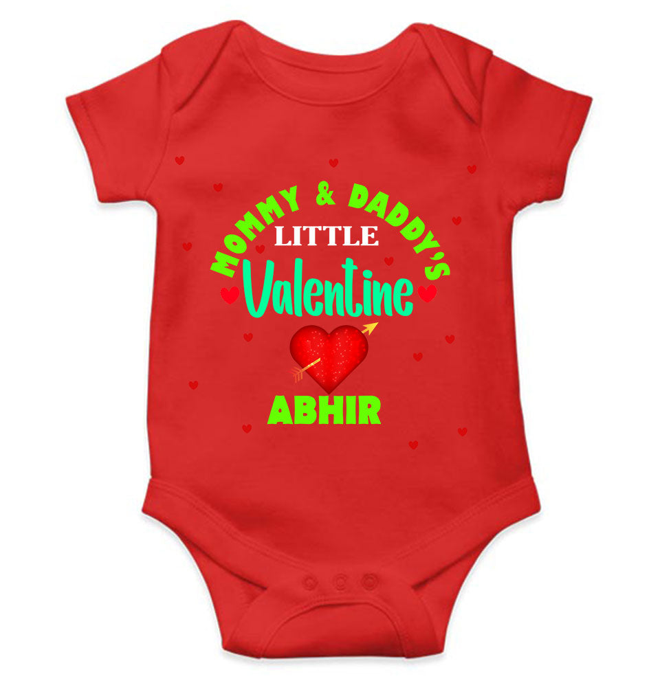Custom Name Mommys And Daddys Little Valentine Rompers for Baby Boy- FunkyTeesClub