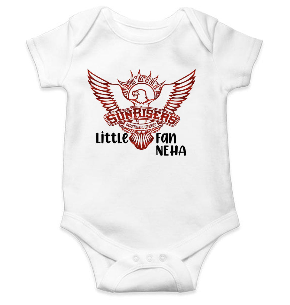 Custom Name IPL SRH Sunrisers Little Fan Rompers for Baby Girl- FunkyTeesClub