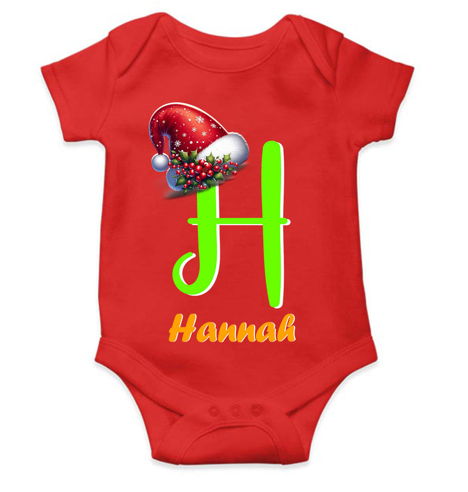 Custom Name Christmas Rompers for Baby Girl- FunkyTeesClub