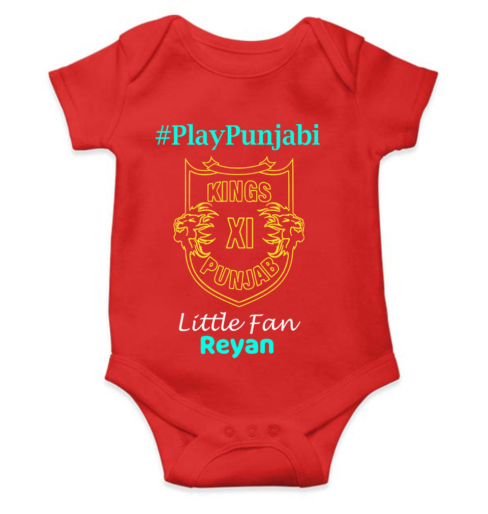 Custom Name IPL PBKS Punjab Kings PlayPunjabi Kings Eleven Punjab Rompers for Baby Boy- FunkyTeesClub