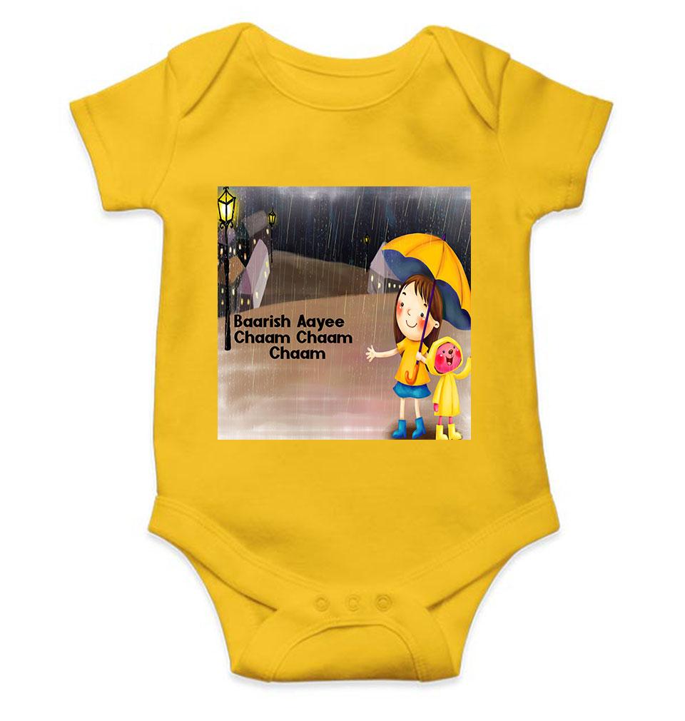 Barish Aayi Cham Cham Poem Rompers for Baby Boy- FunkyTeesClub