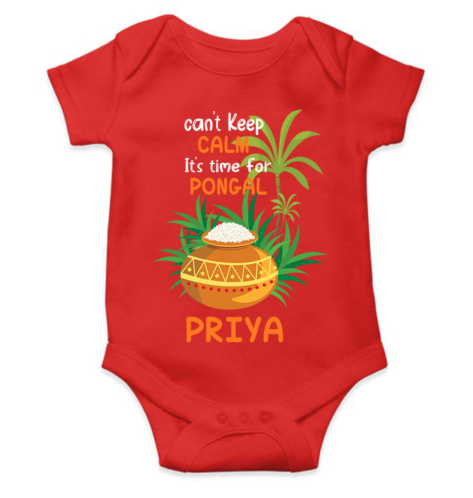 Custom Name Time For Pongal Makar Sankranti Rompers for Baby Girl- FunkyTeesClub