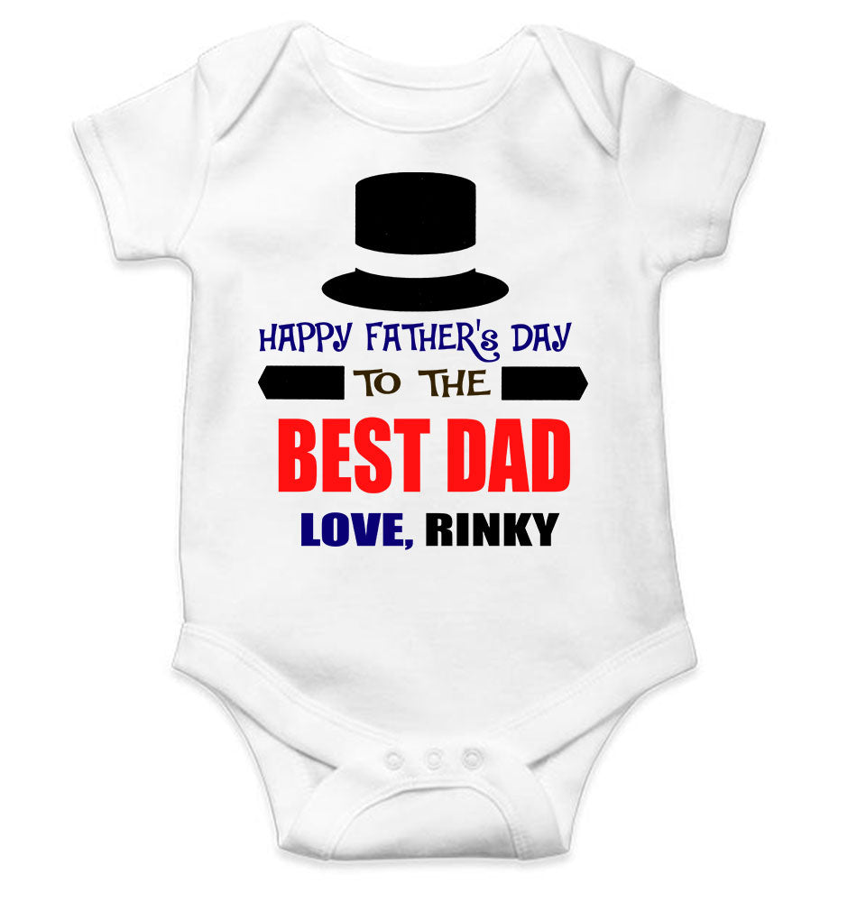 Custom Name Happy Fathers Day To The Best Dad Rompers for Baby Girl- FunkyTeesClub